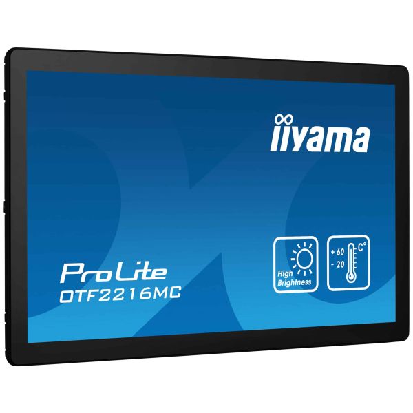 iiyama OTF2216MC-B1 beeldkrant Digitale signage flatscreen 55,9 cm (22") LCD 1100 cd/m² Full HD Zwart Touchscreen (OTF2216MC-B1)