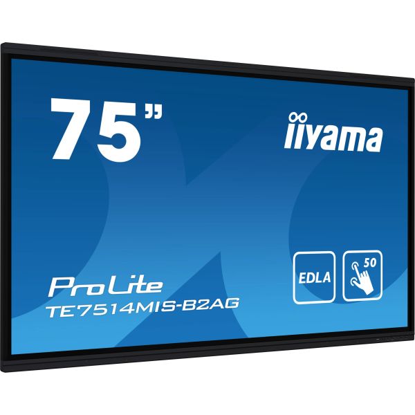 iiyama PROLITE TE7514MIS-B2AG Digitale signage flatscreen 190,5 cm (75") LCD Wifi 435 cd/m² 4K Ultra HD Zwart Touchscreen Type processor Android 24/7 (TE7514MIS-B2AG)