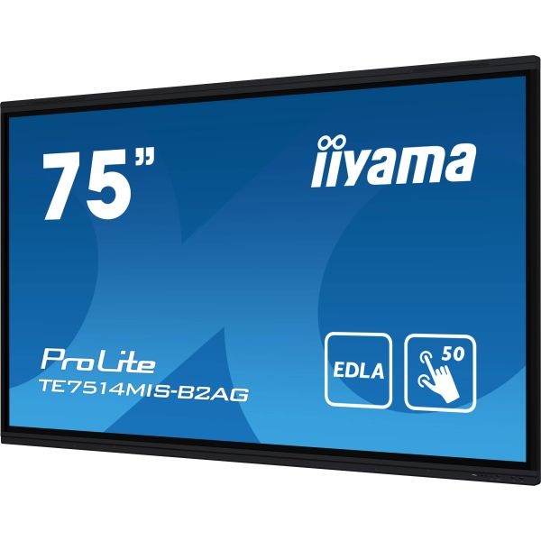 iiyama PROLITE TE7514MIS-B2AG Digitale signage flatscreen 190,5 cm (75") LCD Wifi 435 cd/m² 4K Ultra HD Zwart Touchscreen Type processor Android 24/7 (TE7514MIS-B2AG)