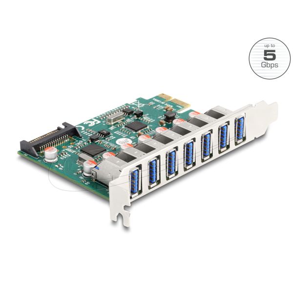DELOCK PCI Express x1 Karte zu 7 x extern USB 5 Gbps Typ-A (90104)