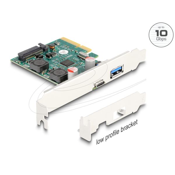 DELOCK PCI Express x4 Karte zu 1 x extern USB 10 Gbps Type-C (90107)