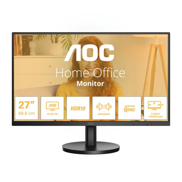AOC B3 U27B3A computer monitor 68,6 cm (27") 3840 x 2160 Pixels 4K Ultra HD LCD Zwart (U27B3A)