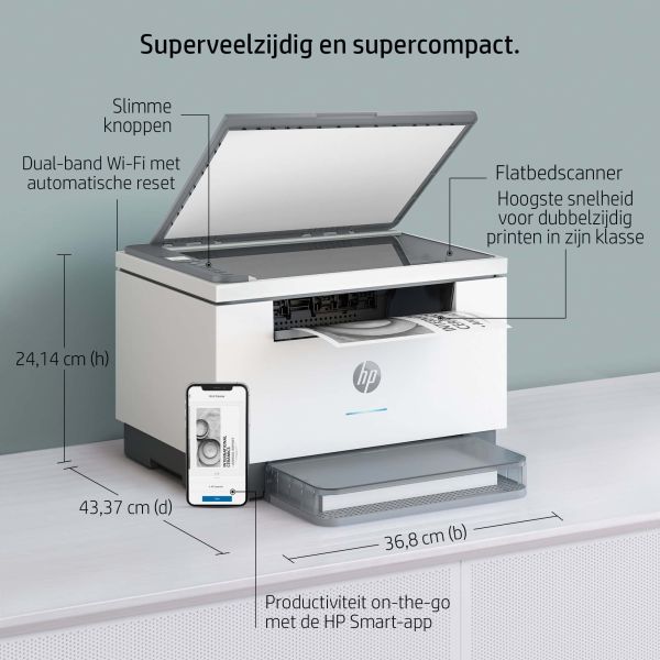 HP LaserJet MFP M234dw printer, Zwart-wit, Printer voor Kleine kantoren, Printen, kopiëren, scannen, Scannen naar e-mail; Scannen naar pdf (6GW99F)