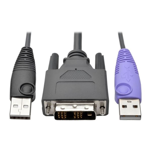 Tripp Lite B055-001-UDV toetsenbord-video-muis (kvm) kabel Blauw, Paars (B055-001-UDV)
