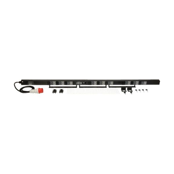 Eaton 11.5kW 3-Phase Local Metered PDU 208-240V 36 C13 & 9 C19 IEC-309 16 20A Red 360-415V Input 6 ft. 1.83 m Cord 0U Vertical (PDU3XMV6G20)