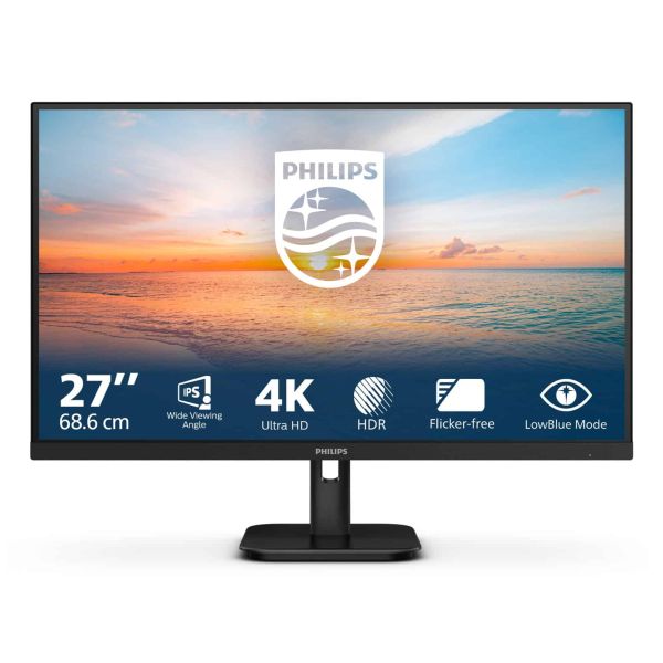 Philips 27E1N1800A/00 computer monitor 68,6 cm (27") 3840 x 2160 Pixels 4K Ultra HD LED Zwart (27E1N1800A/00)