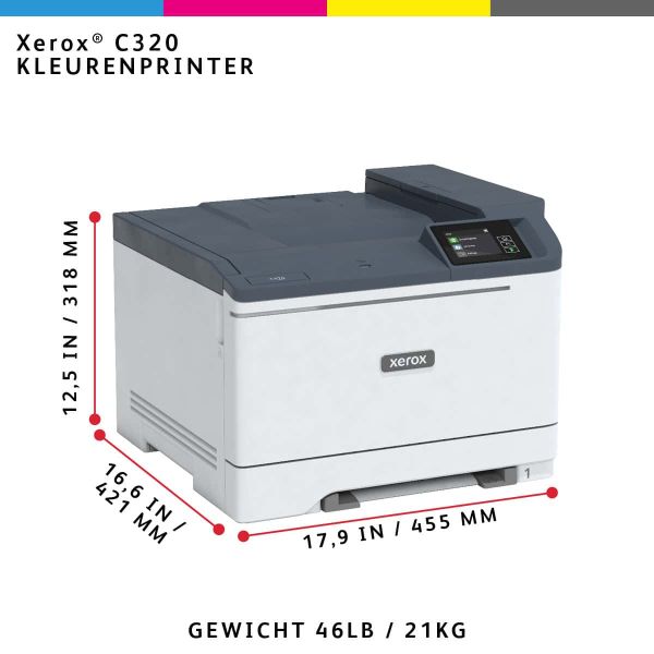 Xerox C320 A4 33 ppm draadloze dubbelzijdige printer PS3 PCL5e6/6 2 laden totaal 251 vel (C320V_DNI) 6/9 Xerox C320 A4 33 ppm draadloze dubbelzijdige printer PS3 PCL5e6/6 2 laden totaal 251 vel (C320V_DNI)