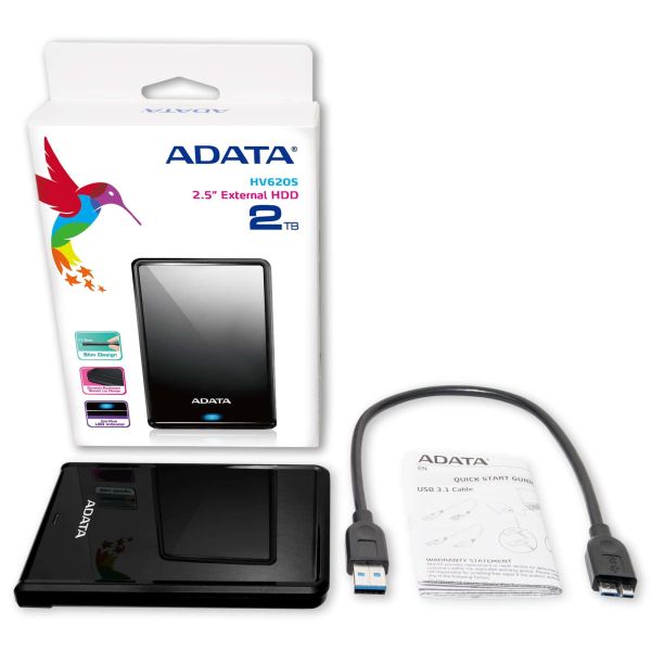 ADATA HV620S externe harde schijf 4 TB 2.5" Micro-USB B 2.0/3.2 Gen 1 (3.1 Gen 1) Zwart (AHV620S-4TU31-CBK)