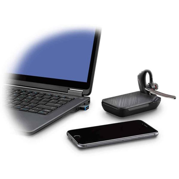 POLY Voyager 5200 UC Headset Draadloos In-ear Kantoor/callcenter Bluetooth Zwart (206110-01)