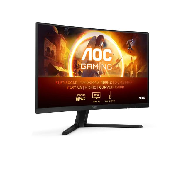 AOC G4 CQ32G4VE computer monitor 81,3 cm (32") 2560 x 1440 Pixels Quad HD LCD Zwart, Grijs (CQ32G4VE)