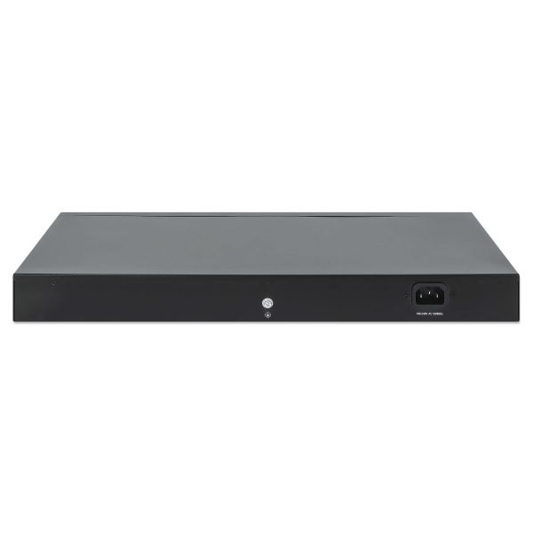 Intellinet 28-poorts L2+ managed PoE+ netwerk switch, 24x Gigabit RJ45 + 4x 10G SFP+ uplinks, IEEE 802.3at/af conform, PoE-budget 370 W, Layer 2+/L3 Lite functies, 19" rackmontage, 3 jaar garantie (561846)