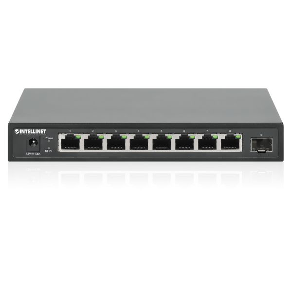 Intellinet 9-poorts 2.5G multi-gigabit netwerk switch, 8x 2.5G RJ45-poorten + 1x 10G SFP+ uplink, onbeheerde switch, desktopformaat, wandmontage mogelijk, 3 jaar garantie (562096) Intellinet 9-poorts 2.5G multi-gigabit netwerk switch, 8x 2.5G RJ45-poorten + 1x 10G SFP+ uplink, onbeheerde switch, desktopformaat, wandmontage mogelijk, 3 jaar garantie (562096)