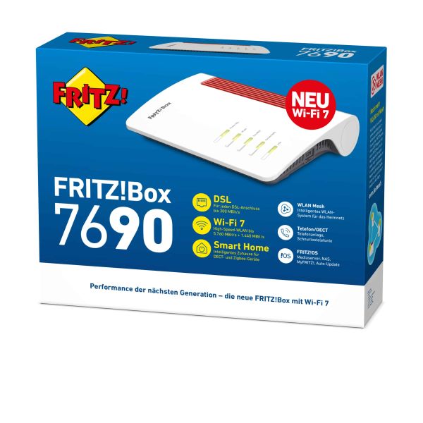 FRITZ!Box 7690 draadloze router 2.5 Gigabit Ethernet Dual-band (2.4 GHz / 5 GHz) Wit (20003057)