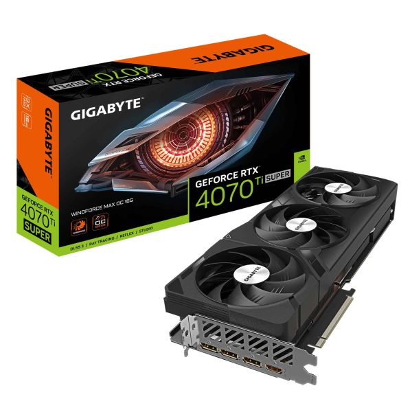 GIGABYTE GeForce RTX 4070 Ti SUPER WINDFORCE MAX OC NVIDIA GeForce RTX 4070 Ti SUPER 16 GB GDDR6X (GV-N407TSWF3MAX OC-16GD) GIGABYTE GeForce RTX 4070 Ti SUPER WINDFORCE MAX OC NVIDIA GeForce RTX 4070 Ti SUPER 16 GB GDDR6X (GV-N407TSWF3MAX OC-16GD)