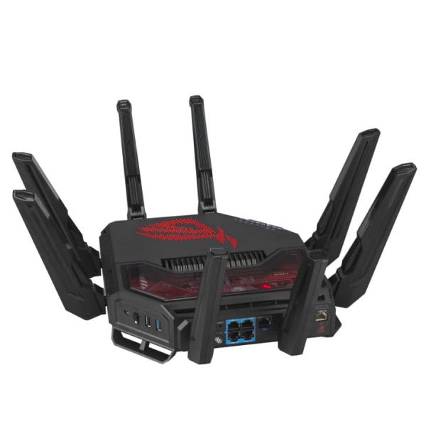 ASUS ROG Rapture GT-BE19000 draadloze router Multi-Gigabit Ethernet Tri-band (2,4 GHz / 5 GHz / 6 GHz) Zwart, Rood (90IG0850-MO9A0V)