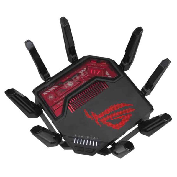 ASUS ROG Rapture GT-BE19000 draadloze router Multi-Gigabit Ethernet Tri-band (2,4 GHz / 5 GHz / 6 GHz) Zwart, Rood (90IG0850-MO9A0V)