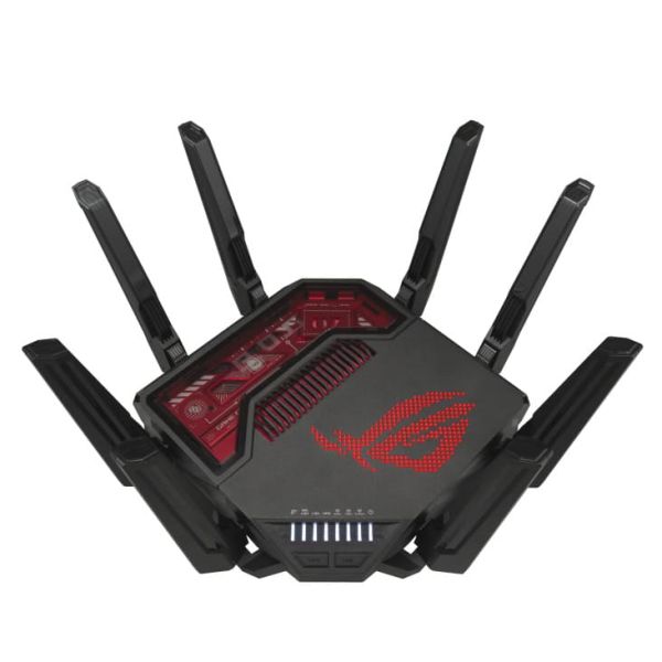 ASUS ROG Rapture GT-BE19000 draadloze router Multi-Gigabit Ethernet Tri-band (2,4 GHz / 5 GHz / 6 GHz) Zwart, Rood (90IG0850-MO9A0V)