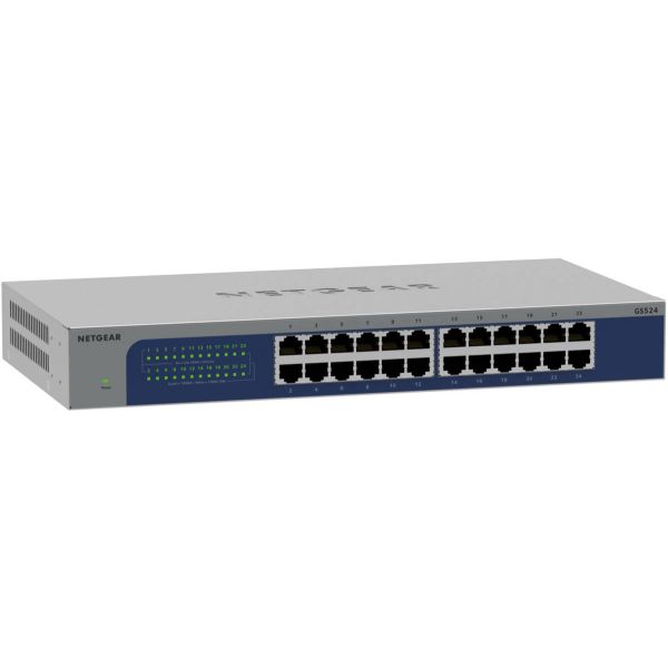 NETGEAR GS524-300EUS, 24-Port Gigabit Ethernet unmanaged Switch, Desktop Gigabit Ethernet (10/100/1000) (GS524-300EUS)