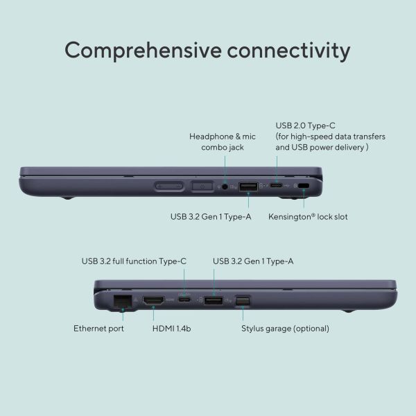 ASUS BR1204FGA-R90272XA Intel® N N200 Hybride (2-in-1) 31 cm (12.2") Touchscreen WUXGA 16 GB LPDDR5-SDRAM 256 GB SSD Wi-Fi 6 (802.11ax) Windows 11 Pro Education Zwart, Grijs (90NX07E1-M00900)