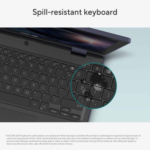 ASUS BR1204FGA-R90272XA Intel® N N200 Hybride (2-in-1) 31 cm (12.2") Touchscreen WUXGA 16 GB LPDDR5-SDRAM 256 GB SSD Wi-Fi 6 (802.11ax) Windows 11 Pro Education Zwart, Grijs (90NX07E1-M00900)