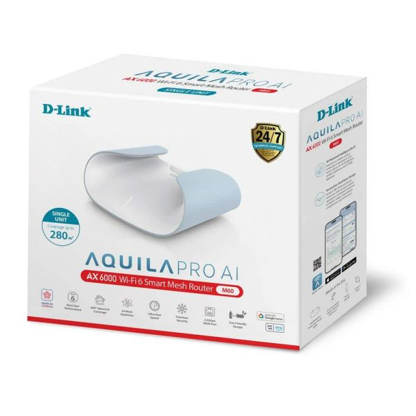 D-Link M60 mesh-wifi-systeem Dual-band (2.4 GHz / 5 GHz) Wi-Fi 6 (802.11ax) Wit 4 Intern (M60)