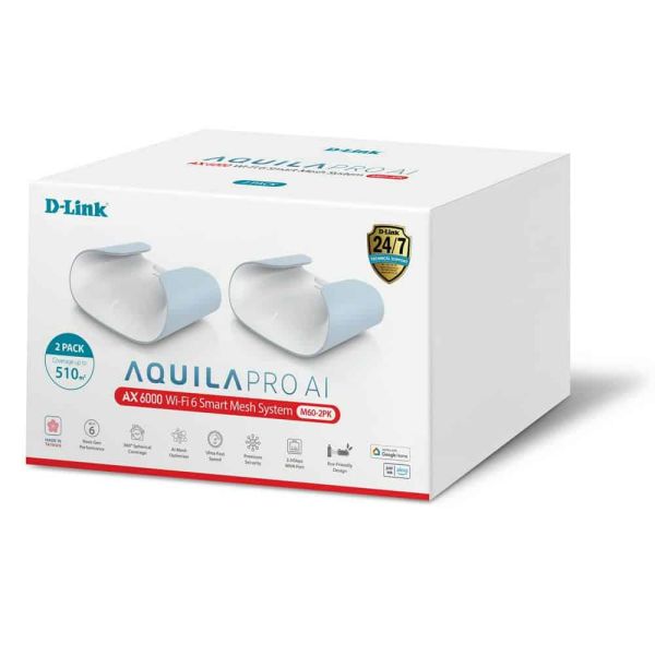 D-Link M60-2 mesh-wifi-systeem Dual-band (2.4 GHz / 5 GHz) Wi-Fi 6 (802.11ax) Wit 4 Intern (M60-2)