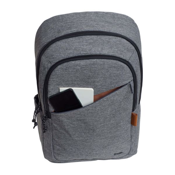 Trust Avana Rugzak 16 inch - Laptoprugzak – Voor laptops tot 16 inch – Gerecycled polyester – Grijs (24981)