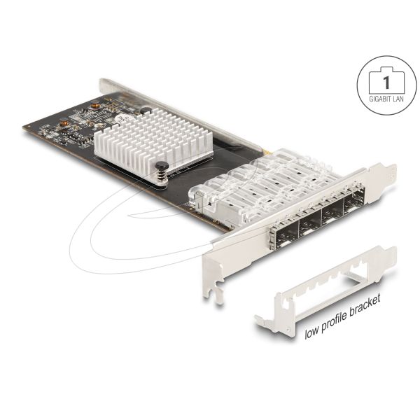 Delock PCI Express x4 Netzwerkkarte Gigabit LAN 4 x SFP i350 (88342)