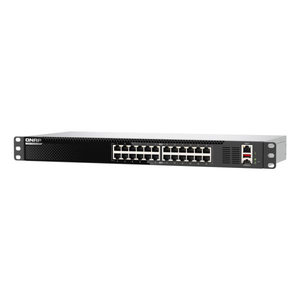 QNAP QSW-M3224-24T netwerk-switch Managed L3 10G Ethernet (100/1000/10000) 1U Zwart, Zilver (QSW-M3224-24T)