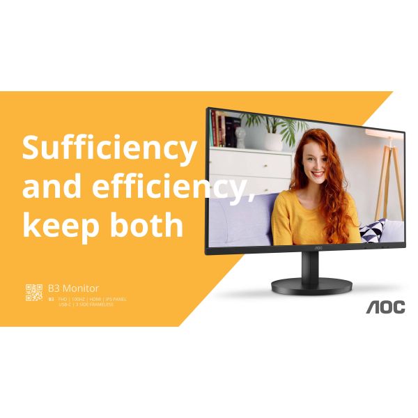 AOC B3 U27B3CF computer monitor 68,6 cm (27") 3840 x 2160 Pixels 4K Ultra HD LCD Zwart (U27B3CF)