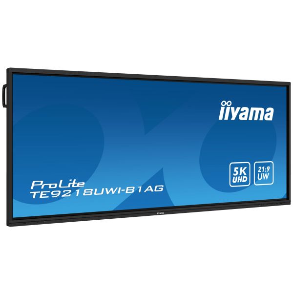 iiyama TE9218UWI-B1AG beeldkrant Interactief flatscreen 2,32 m (91.5") LED Wifi 500 cd/m² 5K Ultra HD Zwart Touchscreen Type processor Android 16/7 (TE9218UWI-B1AG)