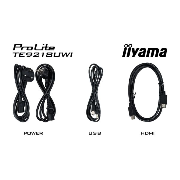 iiyama TE9218UWI-B1AG beeldkrant Kiosk-ontwerp 2,32 m (91.5") LED Wifi 500 cd/m² 5K Ultra HD Zwart Touchscreen Type processor Android 16/7 (TE9218UWI-B1AG)
