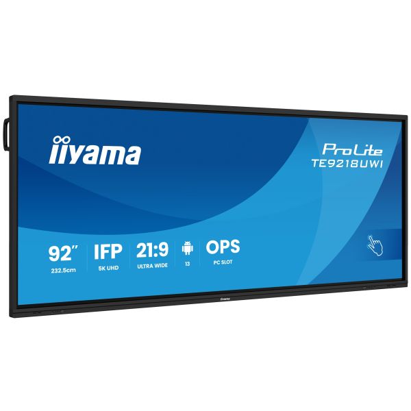 iiyama TE9218UWI-B1AG beeldkrant Kiosk-ontwerp 2,32 m (91.5") LED Wifi 500 cd/m² 5K Ultra HD Zwart Touchscreen Type processor Android 16/7 (TE9218UWI-B1AG) 8/10 iiyama TE9218UWI-B1AG beeldkrant Kiosk-ontwerp 2,32 m (91.5") LED Wifi 500 cd/m² 5K Ultra HD Zwart Touchscreen Type processor Android 16/7 (TE9218UWI-B1AG)