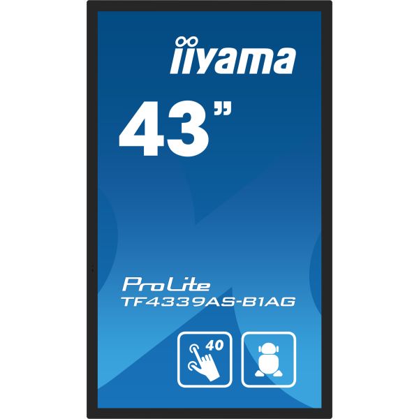 iiyama TF4339AS-B1AG computer monitor 108 cm (42.5") 3840 x 2160 Pixels 4K Ultra HD LED Touchscreen Zwart (TF4339AS-B1AG)