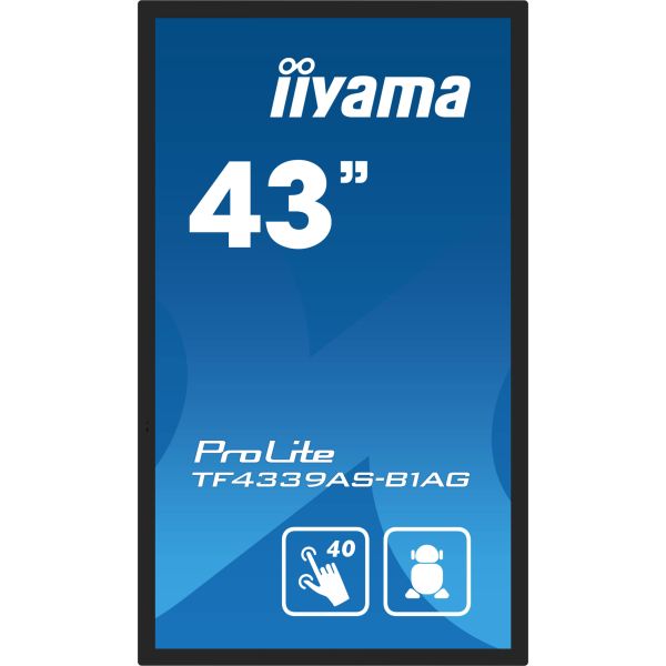 iiyama TF4339AS-B1AG beeldkrant Digitale signage flatscreen 108 cm (42.5") LED 500 cd/m² 4K Ultra HD Zwart Touchscreen Type processor Android 24/7 (TF4339AS-B1AG) n/a