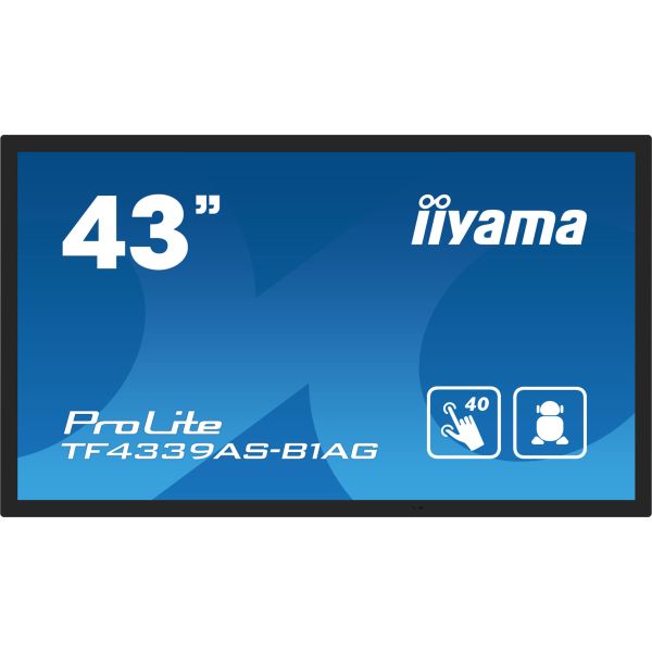 iiyama TF4339AS-B1AG beeldkrant Digitale signage flatscreen 108 cm (42.5") LED 500 cd/m² 4K Ultra HD Zwart Touchscreen Type processor Android 24/7 (TF4339AS-B1AG) n/a