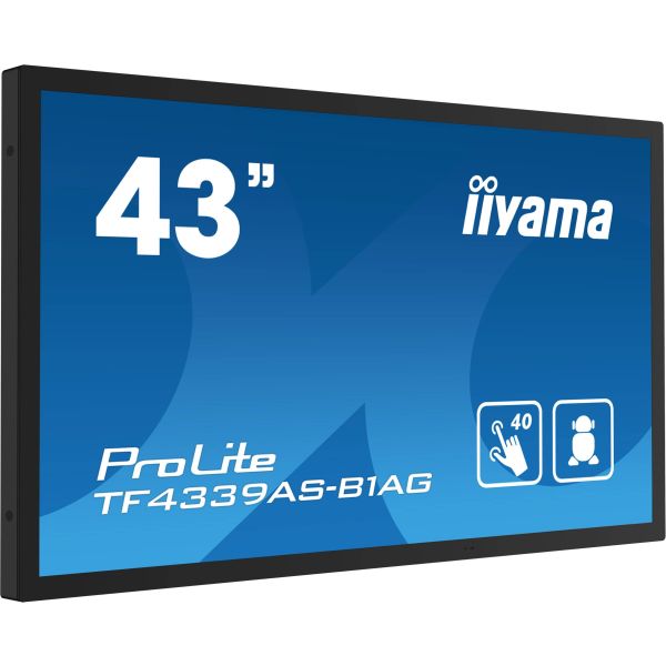 iiyama TF4339AS-B1AG beeldkrant Digitale signage flatscreen 108 cm (42.5") LED 500 cd/m² 4K Ultra HD Zwart Touchscreen Type processor Android 24/7 (TF4339AS-B1AG) n/a