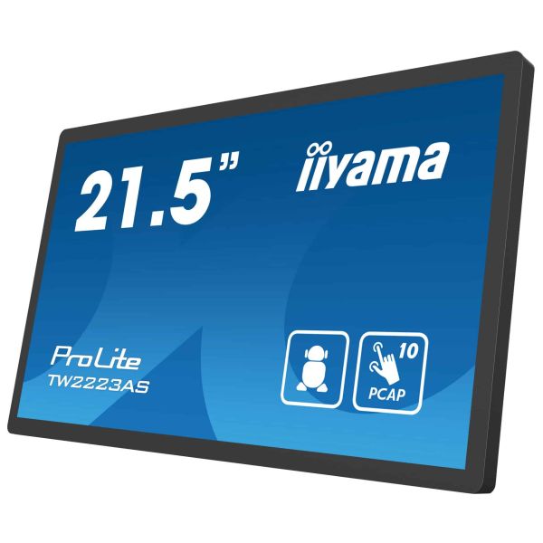 iiyama TW2223AS-B2 beeldkrant Interactief flatscreen 54,6 cm (21.5") Wifi 400 cd/m² Full HD Zwart Touchscreen Type processor Android 12 24/7 (TW2223AS-B2)