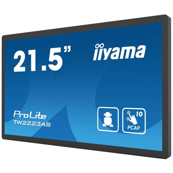 iiyama TW2223AS-B2 beeldkrant Interactief flatscreen 54,6 cm (21.5") Wifi 400 cd/m² Full HD Zwart Touchscreen Type processor Android 12 24/7 (TW2223AS-B2)