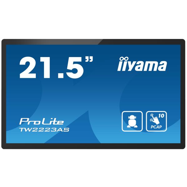iiyama TW2223AS-B2 beeldkrant Interactief flatscreen 54,6 cm (21.5") Wifi 345 cd/m² Full HD Zwart Touchscreen Type processor Android 24/7 (TW2223AS-B2) iiyama TW2223AS-B2 beeldkrant Interactief flatscreen 54,6 cm (21.5") Wifi 345 cd/m² Full HD Zwart Touchscreen Type processor Android 24/7 (TW2223AS-B2)