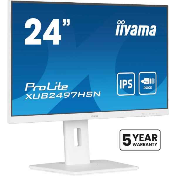 iiyama ProLite XUB2497HSN-W1 computer monitor 60,5 cm (23.8") 1920 x 1080 Pixels Full HD LED Wit (XUB2497HSN-W1)