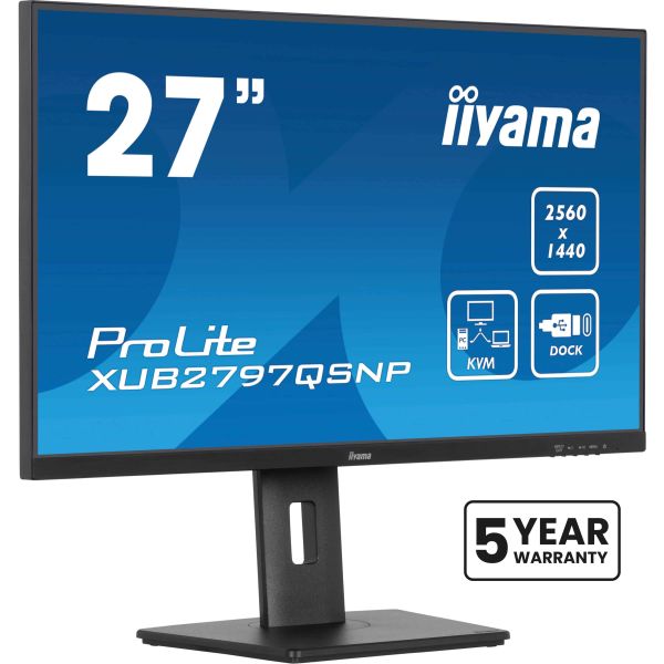 iiyama ProLite XUB2797QSNP-B1 computer monitor 68,6 cm (27") 2560 x 1440 Pixels Wide Quad HD LED Zwart (XUB2797QSNP-B1)