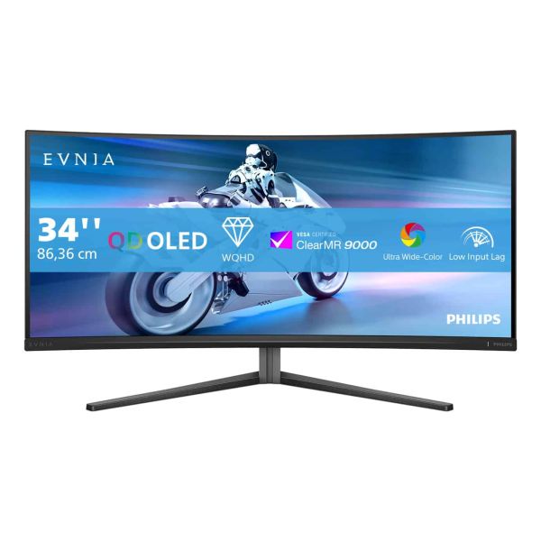 Philips Evnia 34M2C6500/00 computer monitor 86,4 cm (34") 3440 x 1440 Pixels Wide Quad HD QDOLED Grijs (34M2C6500/00)