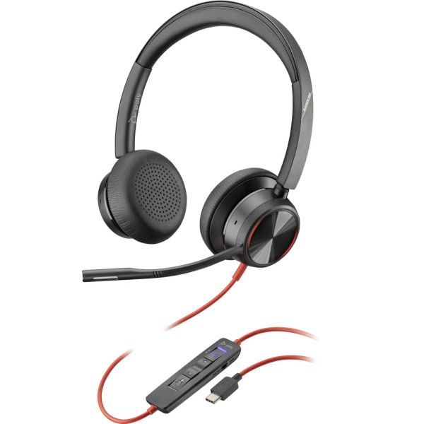 POLY Blackwire 8225 Headset Bedraad Hoofdband Kantoor/callcenter USB Type-C Zwart (214407-01)