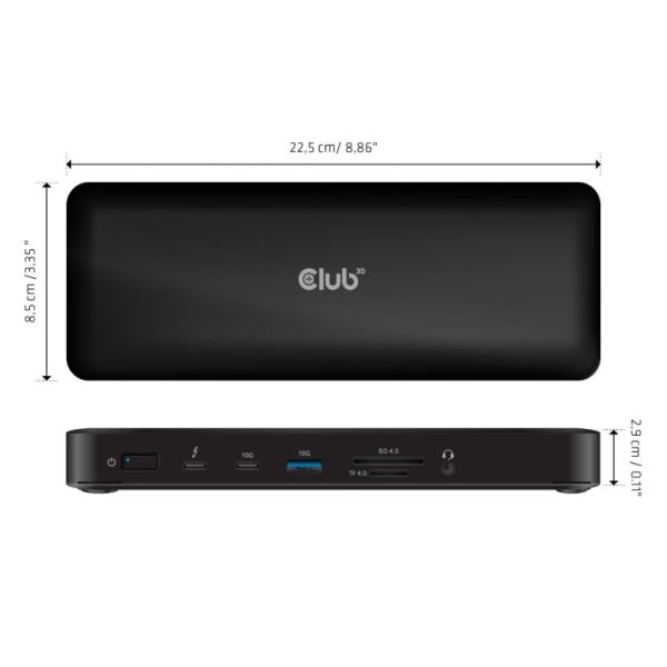 CLUB3D CSV-1583 laptop dock & poortreplicator Bedraad Thunderbolt 4 Zwart (CSV-1583)