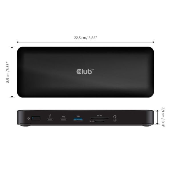 CLUB3D Thunderbolt 4 16-in-1 Quadra(4) Displays Dockingstation (CSV-1583)