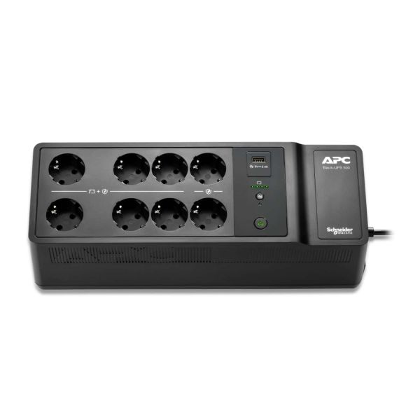 APC Back-UPS BE500G2-GR - Noodstroomvoeding 8x stopcontact, 500VA, 1 USB oplader, 1 USB datapoort (BE500G2-GR) APC Back-UPS BE500G2-GR - Noodstroomvoeding 8x stopcontact, 500VA, 1 USB oplader, 1 USB datapoort (BE500G2-GR)