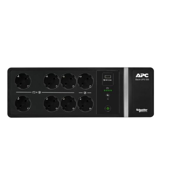 APC Back-UPS BE500G2-GR - Noodstroomvoeding 8x stopcontact, 500VA, 1 USB oplader, 1 USB datapoort (BE500G2-GR)