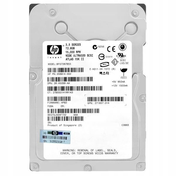 HP 72GB 15.000 RPM U320 Hot Plug Harddisk (356914-002)