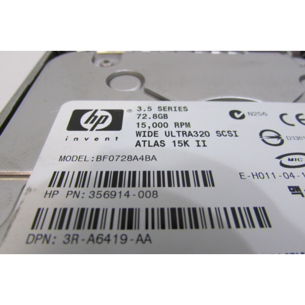 HP 72GB 15K U320 SCSI Hot Plug Hard Drive (BF0728A4BA)